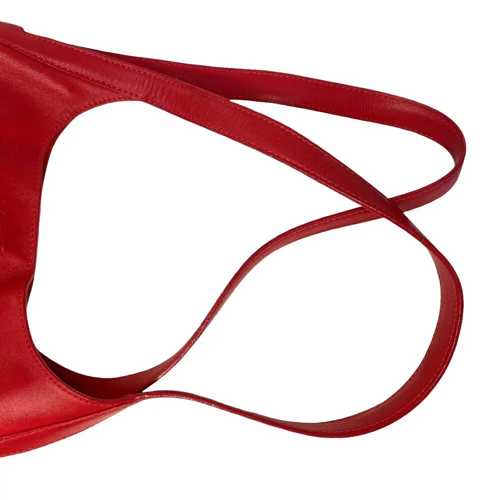 Loewe Red Leather Hobo Shoulder Bag Madrid Minimalist Slouch Handbag